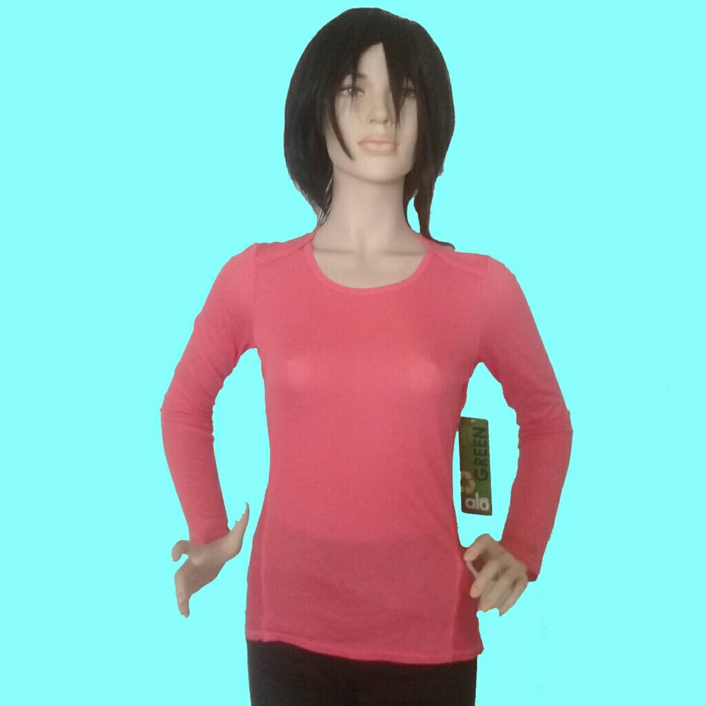 ALO T - SHIRT LONG SLEEVES.PINK  COLOR ALO BAMBOO